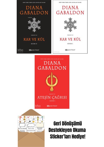Diana Gabaldon 3 Kitap Seti + Okuma Sticker'ları