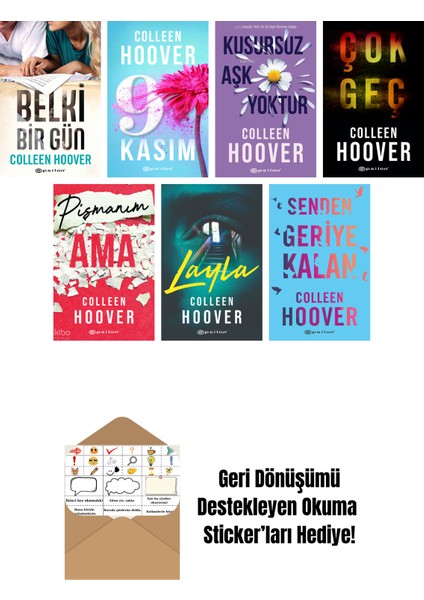 Colleen Hoover 7 Kitap Seti + Okuma Sticker'ları