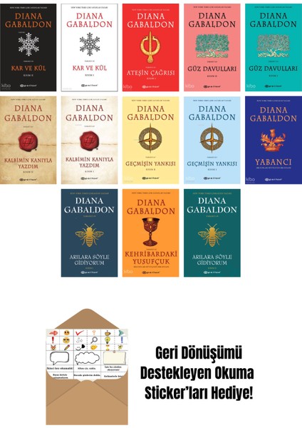 Diana Gabaldon 13 Kitap Seti + Okuma Sticker'ları