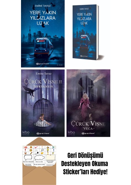Emine Tavuz 4 Kitap Seti + Okuma Sticker'ları
