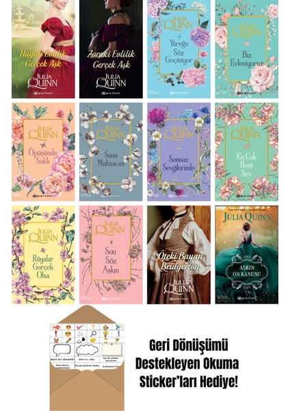 Julia Quinn 12 Kitap Seti + Okuma Sticker'ları