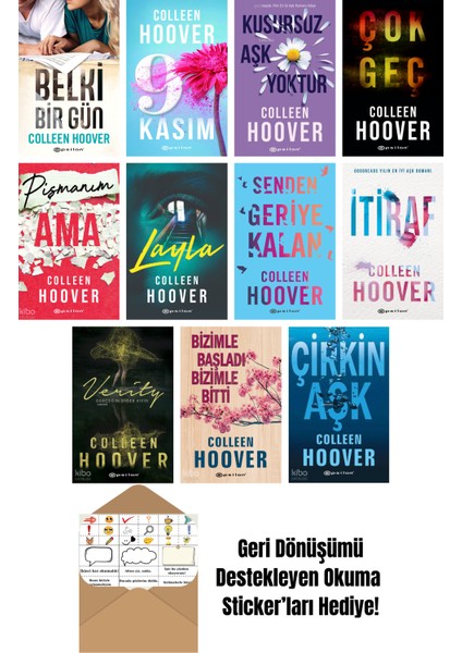 Colleen Hoover 11 Kitap Seti + Okuma Sticker'ları