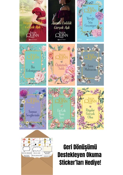 Julia Quinn 9 Kitap Seti + Okuma Sticker'ları