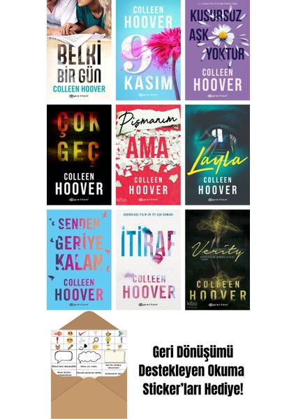 Colleen Hoover 9 Kitap Seti + Okuma Sticker'ları