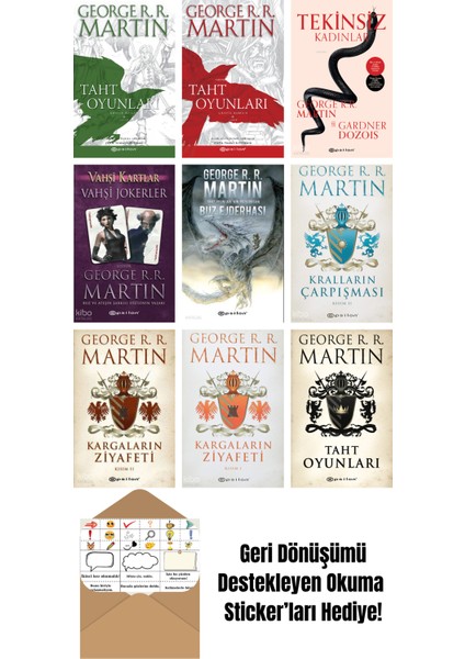 George R. R. Martin 9 Kitap Seti + Okuma Sticker'ları