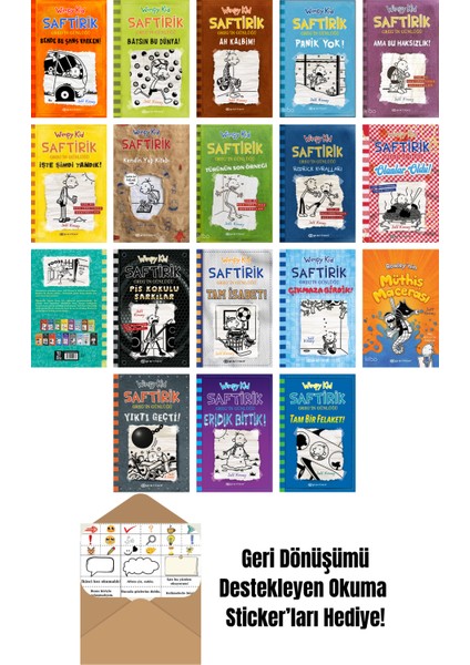 Jeff Kinney 18 Kitap Seti + Okuma Sticker'ları