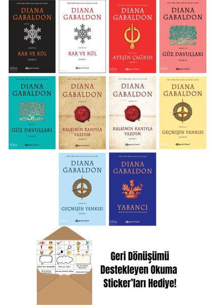 Diana Gabaldon 10 Kitap Seti + Okuma Sticker'ları