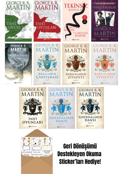 George R. R. Martin 11 Kitap Seti + Okuma Sticker'ları