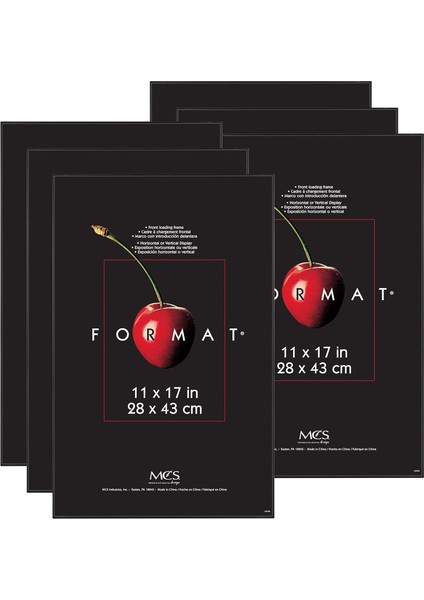11, 43 cm Format Çerçeve, Siyah, Plastik, Siyah, 28.447999999999997 x 1.524 x 43.687999999999995 cm
