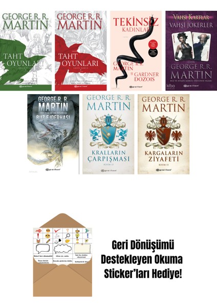 George R. R. Martin 7 Kitap Seti + Okuma Sticker'ları