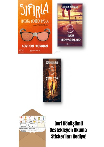 Gordon Korman 3 Kitap Seti + Okuma Sticker'ları
