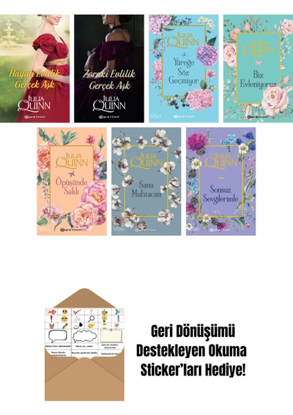 Julia Quinn 7 Kitap Seti + Okuma Sticker'ları