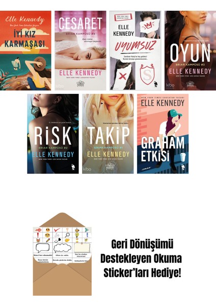 Elle Kennedy 7 Kitap Seti + Okuma Sticker'ları