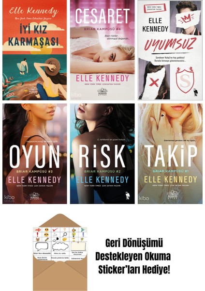 Elle Kennedy 6 Kitap Seti + Okuma Sticker'ları