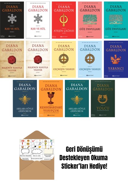 Diana Gabaldon 14 Kitap Seti + Okuma Sticker'ları