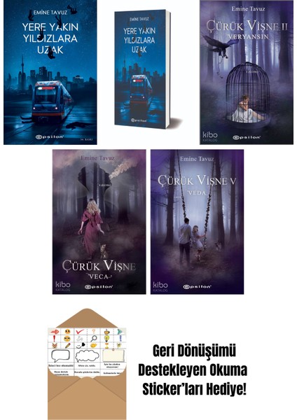 Emine Tavuz 5 Kitap Seti + Okuma Sticker'ları