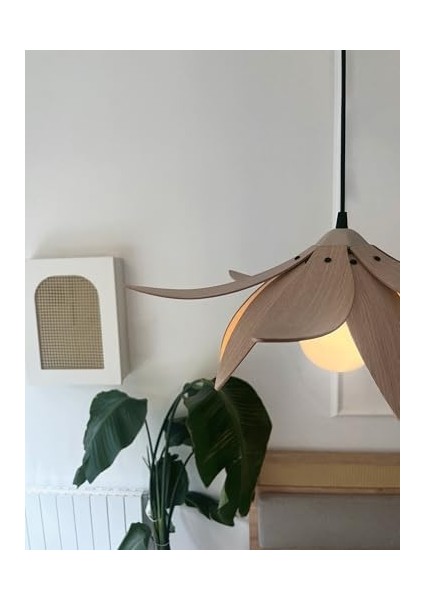 Avize - Ahşap Modern ve Minimal Tasarım Avize, Iskandinav Salon ve Oturma Odası Aydınlatması (Açık Meşe) fiyatları