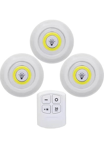 3'lü Uzaktan Kumandalı Kablosuz LED Spot Lambalar - Pratik ve Şık Aydınlatma Çözümü fiyatları