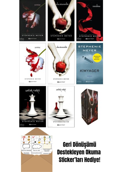 Stephenie Meyer 9 Kitap Seti + Okuma Sticker'ları