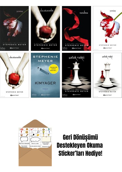 Stephenie Meyer 8 Kitap Seti + Okuma Sticker'ları