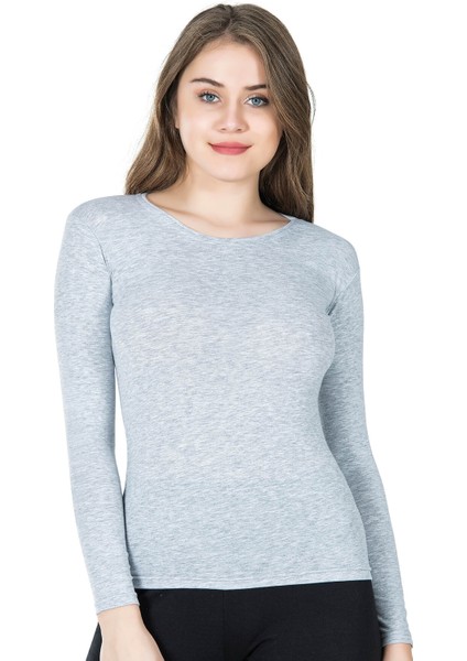 Lesca Bisiklet Yaka Uzun Kol Kadın Tişört 244