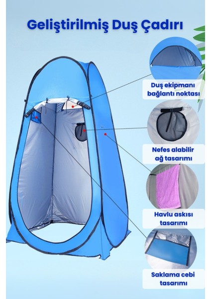 Otomatik Kamp Duşu ve Mavi Duş Kabini Seti fırsatları