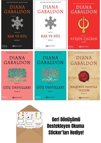 Diana Gabaldon 6 Kitap Seti + Okuma Sticker'ları