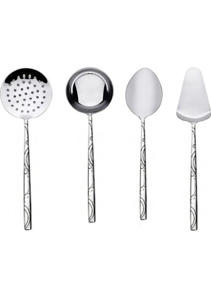 4 Parça Paslanmaz Çelik Spatula, Kevgir, Kepçe,kaşık Çeyiz Hazırlık Seti fiyatları