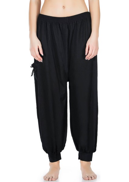 Lesca Siyah Manşetli Şalvar 0527-SYH