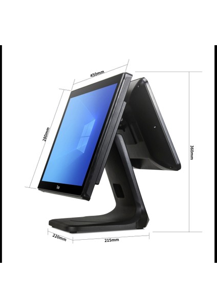 TP-7650-D, Intel I7 5.nesil, 18.5" Ekran, 8gb Ram, 128GB M.2 Ssd, Endüstriyel, Dokunmatik Pos Pc (Çift Ekran) modelleri