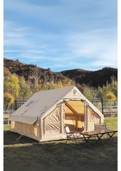 12 Kişilik 4 Mevsim Şişme Kamp Çadırı Geniş Sobalı Çadır Oxford Kumaş (400X300X210 Cm) fırsatları