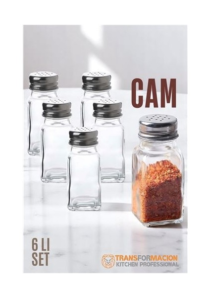 Modacar Cam Tuzluk Biberlik Karabiberlik 6 Lı Set
