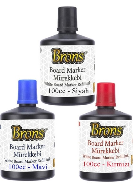 Siyah Mavi Kırmızı Yazı Tahta Kalem Mürekkebi 100ML 1 Adet Brons Tahta Kalemi Mürekkebi Kolay Silinebilir 100GR Okul