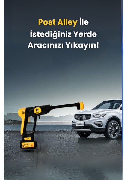 Basınçlı Bahçe / Araç Yıkama Makinesi – 21V Akülü , 6in1 Başlık, Çift Batarya indirimleri
