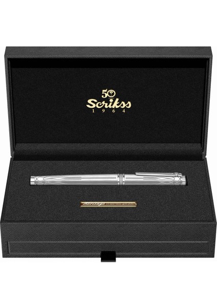 & WizDesign Heritage Dolma Kalem Platin M Uç ( Ömür Boyu Garantili - Lüks Kutulu - İsme Özel Tasarım )