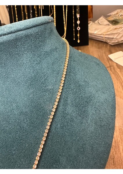 Kadın Çelik Lacivert,pembe,gold Renkli Ince Küplü Su Yolu Kolye