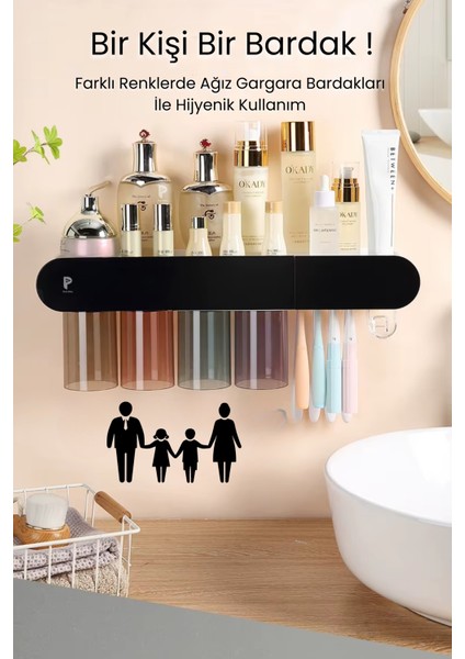 Otomatik Diş Macunu Sıkacağı ve Sterilizatö 4 Adet Diş Fırçası Tutuculu indirimleri