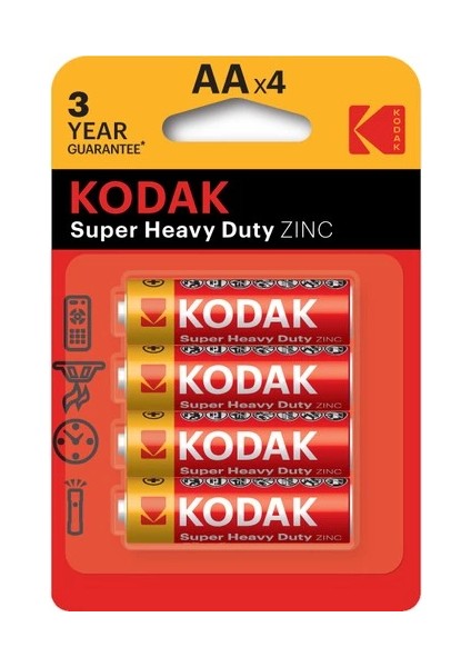 Kodak Çinko Karbon Blister Kalem Pil 4lü Aa
