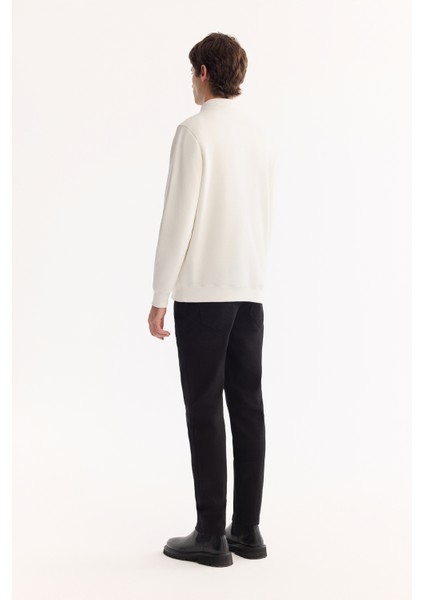 Erkek Beyaz Pamuklu Baskılı 3 İplik Şardonlu Regular Fit Sweatshirt A52Y1327 fırsatları