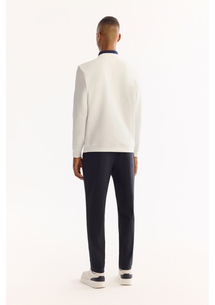 Erkek Ekru Bisiklet Yaka Pamuklu Bi-Stretch Baskılı Regular Fit Sweatshirt A52Y1264 fırsatları