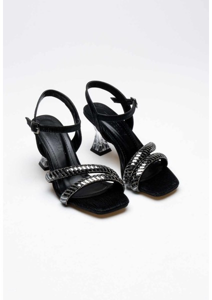 Kendy Siyah Taşlı Kadın Topuklu Sandalet fiyatları