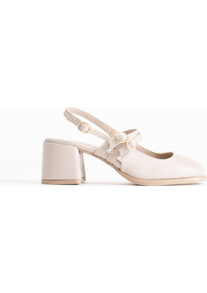 Faye Bej Cilt Kadın Topuklu Ayakkabı