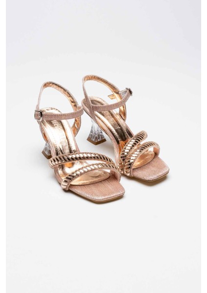 Kendy Rose Gold Taşlı Kadın Topuklu Sandalet indirimleri