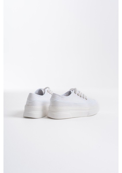 Glown Kadın Beyaz Keten Spor Ayakkabı modelleri