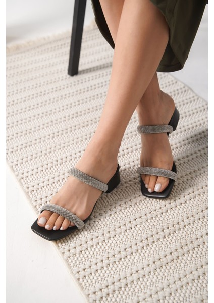 Stella Kalın Topuklu Siyah Kadın Terlik fırsatları