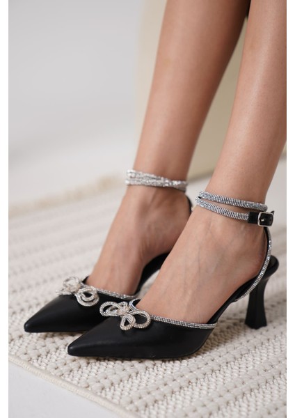 Irina Kadın Siyah Taşlı Topuklu Ayakkabı fiyatları