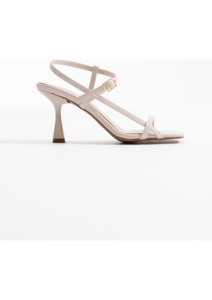 Rossie Kadın Bej Topuklu Sandalet
