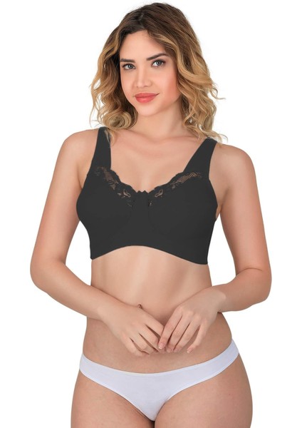 Siyah Mı Emay 181 C Dantelli Toparlayıcı Cotton Sütyen