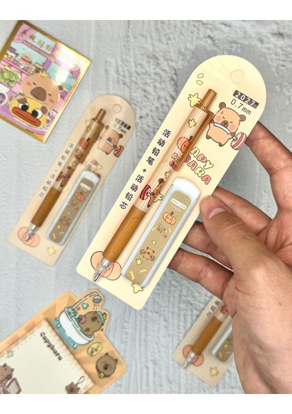 Sevimli Capybara Desenli 0.7 mm Uçlu Versatil Kurşun Kalem Spor