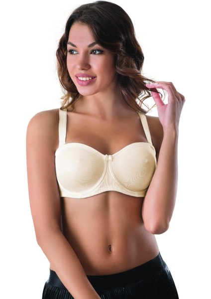 Ekru Mı Emay 159 C Balenli Straplez Toparlayıcı Sütyen